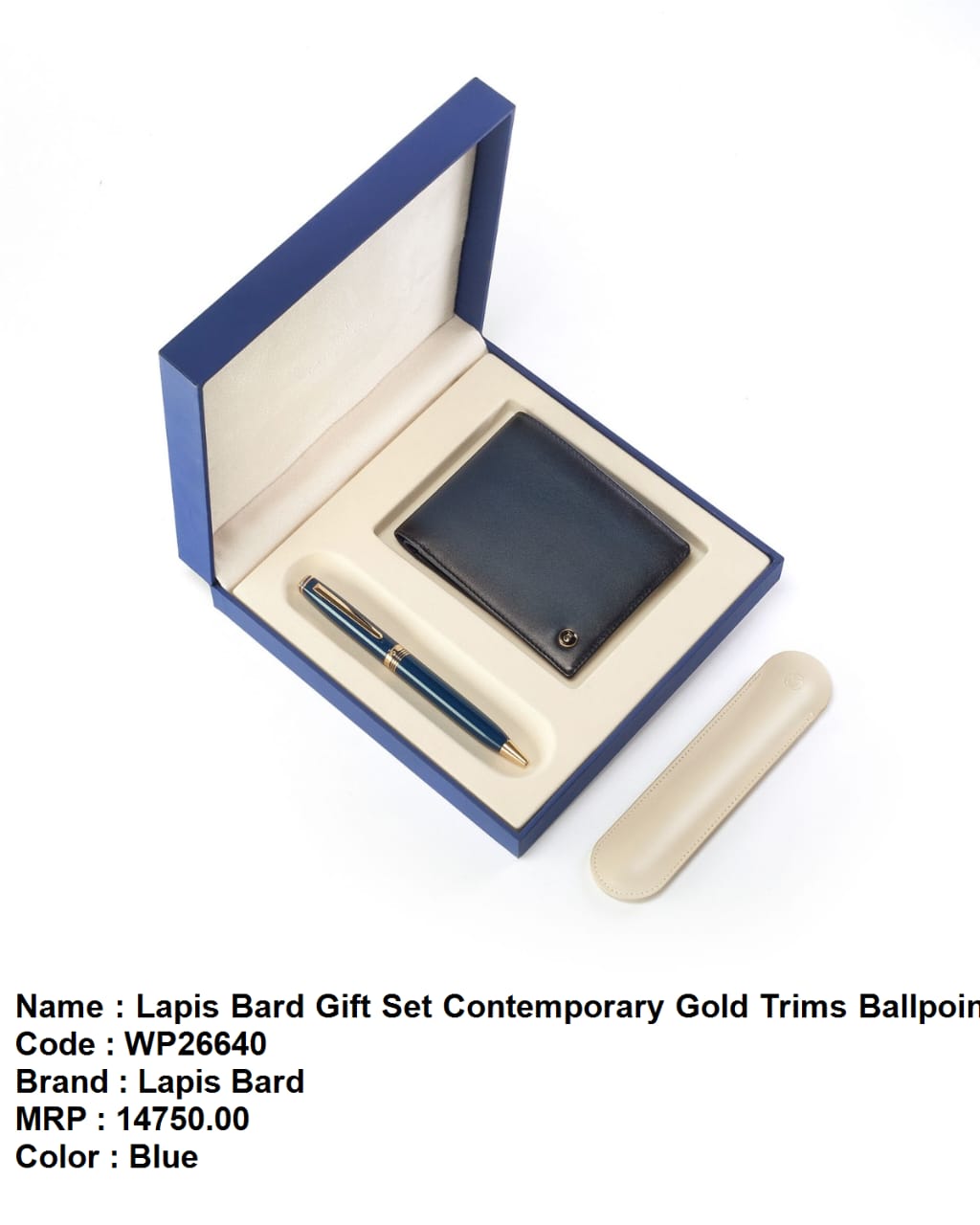 lapis bard gift set contemporary gold trims ballpoint
